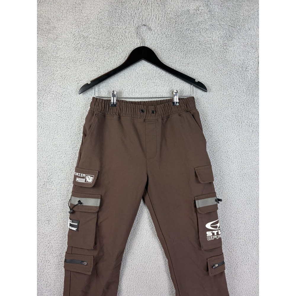 RGSTR Pants Mens Medium Brown Cargo Elastic Waist Stretch Utility Pockets Mens